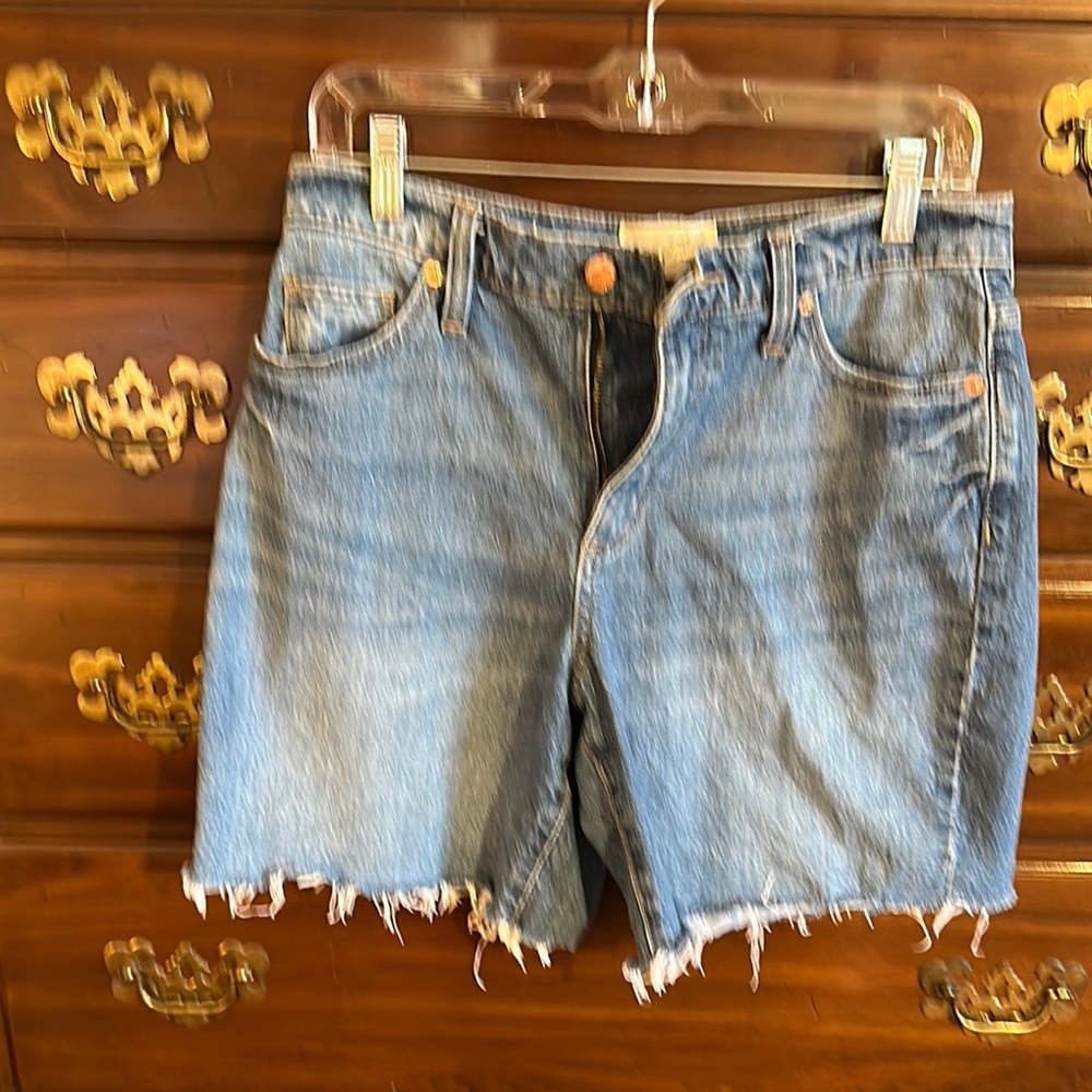 Universal Thread Blue Jean Shorts Distressed Frayed Hem